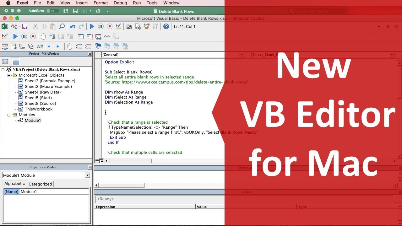 Excel for mac 2016 vba code